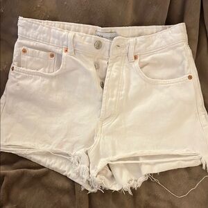 Zara Women's White Denim Shorts